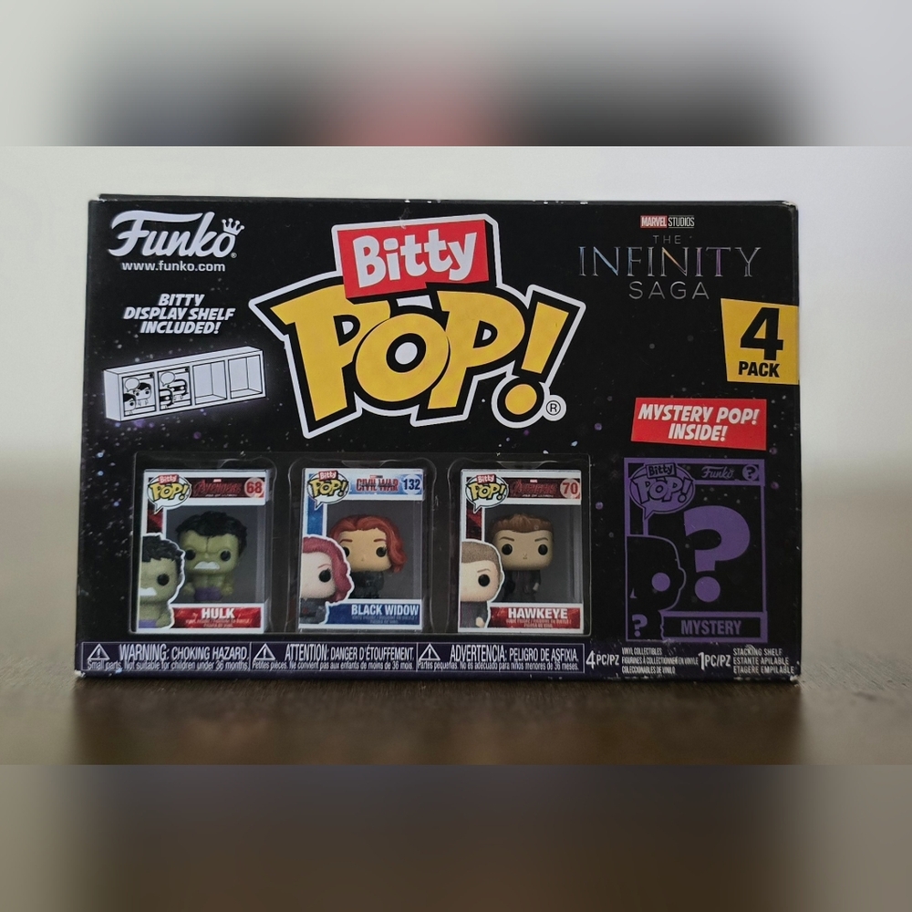 Funko Bitty Pop! Marvel The Infinity Saga 4-Pack, featuring Hulk, Black Widow, H